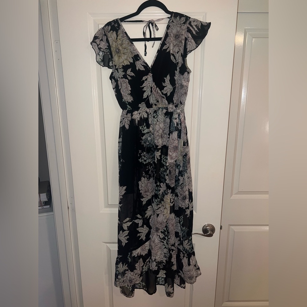 Band of Gypsies Black Floral Maxi Dress